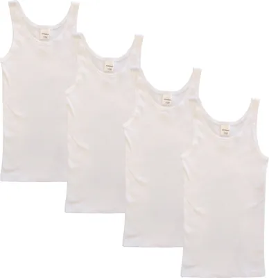 Produktbild von HERMKO 2000 4er Pack Mädchen Unterhemd aus 100% Baumwolle, Tank Top , Farbe:weiß, Größe:164