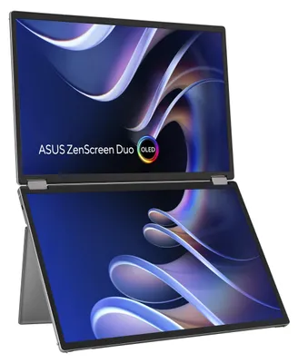 Produktbild von ASUS ZenScreen Duo OLED MQ149CD Computerbildschirm 35,6 cm (14") 1920 x 1200 Pixel WUXGA Silber