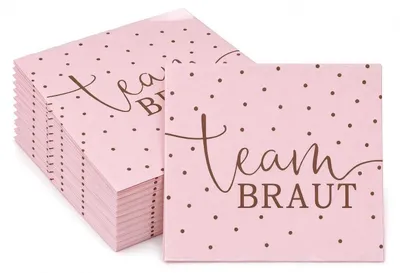 Produktbild von Servietten Team Braut Rosa Roségold 40 Stück JGA Deko Hochzeit