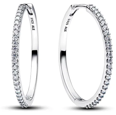 Immagine prodotto di Orecchini a cerchio PANDORA TIMELESS con zirconi, argento 294650C01