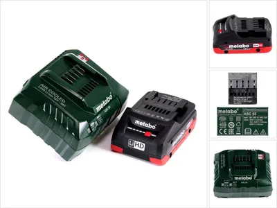 Immagine prodotto di Metabo Basis Set 18V - 1x Batteria LiHD da 4,0Ah ( 625367000 ) + Caricabatterie ASC 55 ( 627044000 )