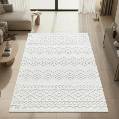 Produktbild von Pflegeleichter Teppich mit strukturierter Loop-Optik Creme Größe - 120 x 160 cm