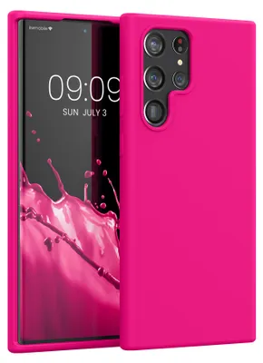 Produktbild von kwmobile Handyhülle für Samsung Galaxy S22 Ultra Hülle - Case Silikon - Kabelloses Laden - Schutzhülle Cover in Neon Pink