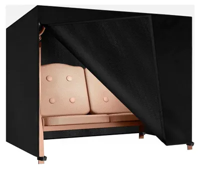 Produktbild von Schutzhülle für 3-Sitzer Hollywoodschaukel wasserdicht, winterfest, winddicht, UV-beständig, robustes Oxford-Gewebe (210x150x150cm) - Schwarz