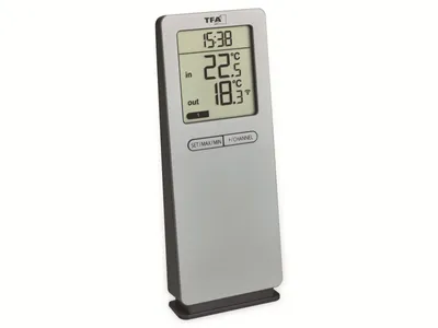 Produktbild von TFA 30.3071.54            silber LOGO 2.0 Funk-Thermometer