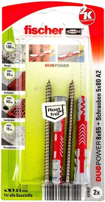 Produktbild von Dübel DUOPOWER 8x65 S A2 K