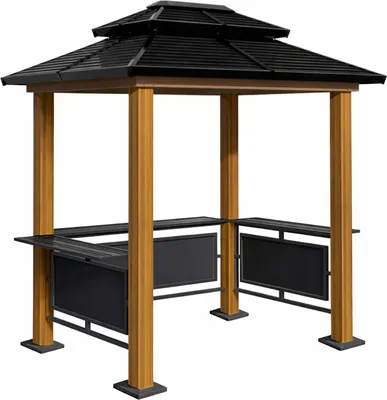 Produktbild von Sojag Aluminium Grillpavillon Maui Holzoptik 158x249x278 cm