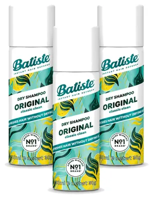 Imagen del producto de 3 unidades de champú seco Batiste Classic Clean - 50 ml - Paquete económico