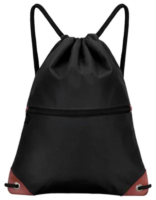 Produktbild von Sportbeutel mit Kordelzug für Damen und Herren, wasserdichter Rucksack mit Kordelzug, große wasserabweisende Tasche mit Außentasche mit Reißverschluss
