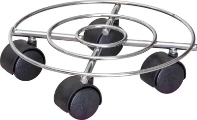 Produktbild von WAGNER Pflanzenroller CHROME Ø 23 x 6,5 cm, für Innenbereich, Stahl verchromt, silber-glänzend, Tragkraft 60 kg - 20093101