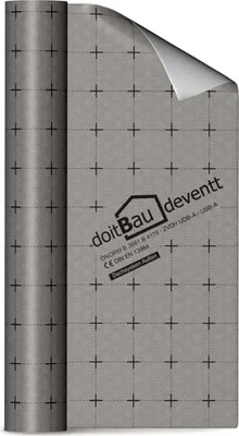 Produktbild von deventt Unterspannbahn 1,5m x50m (75m², 100g/m²), selbstklebend, wasserdicht, diffusionsoffen – Dachfolie