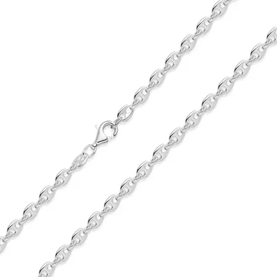 Image de MATERIA Collier à grains de café plats en argent sterling 925 - Collier pour femme 40, 45, 50, 60 cm, finition diamantée K106