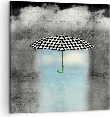 Produktbild von Bild auf Leinwand - Leinwandbild - Regenschirm Regen Abbildung Phantasie - 50x50cm - Wand Bild - Wanddeko - Leinwanddruck - Bilder - Kunstdruck - Leinwand bilder - Wandkunst - AC50x50-3103