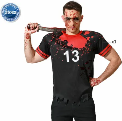 Image de Déguisement adulte Rugby Sanglant Noir Polyester - M/L