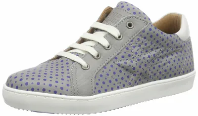 Produktbild von Herren Sneaker in Grau mit blauen Tupfen, gefertigt aus robustem Gummi