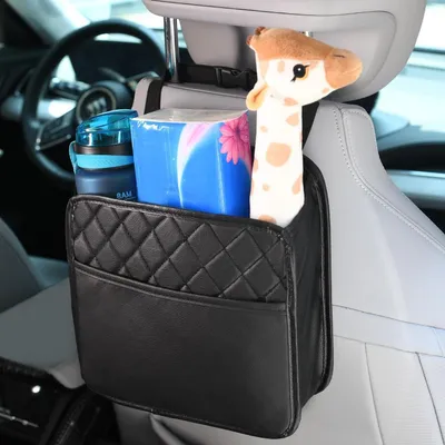 Productafbeelding van Autostoel organizer met afvalbakfunctie, kinderautostoel organizer, waterdicht, kunstleer, 25x25x8 cm
