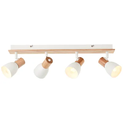 Produktbild von Spotbalken, 17 x 58 x 7 cm, 4 x E14, max. 28W, schwenkbar, Metall/Holz