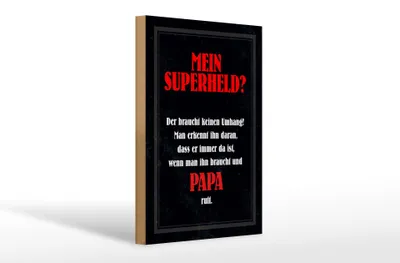 Produktbild von Holzschild  mein Superheld Papa, 30x20 cm, Holzschilder