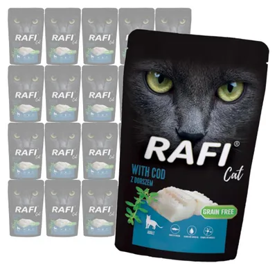Zdjęcie produktu dla Rafi Cat Adult z Dorszem 20x100g Bezzbożowa Mokra Karma Dla Kota