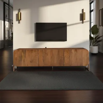 Produktbild von riess-ambiente TV-Board BRASIL 160cm braun massives Mangoholz drei Fächer Lowboard