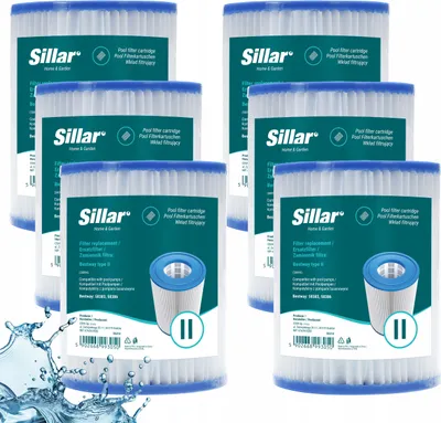 Produktbild von Sillar Poolfilter ersatz Für Bestway Pumpe 58386 Ersatz 58094 Typ Ii 6X