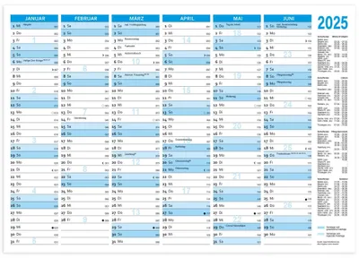 Produktbild von RNK Verlag Tafelkalender 2025 DIN B4 quer 250 g/qm Karton