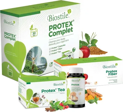 Obrázok produktu pre Biostile Protex Complet - 30-dňová kúra s kapsulami, vlákninou a bylinným čajom