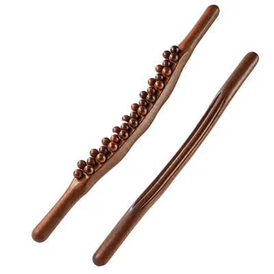 Produktbild von Massagegerät Holz, Massagestab mit 31 Massagekugeln, Körpermassage für Rücken, Nacken und Beine, Faszienmassage, Gua-Sha-Stab, Selbstmassage