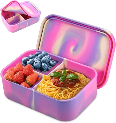 Productafbeelding van Broodtrommel 1200 ml, siliconen Bento Box, lekvrij, voor school