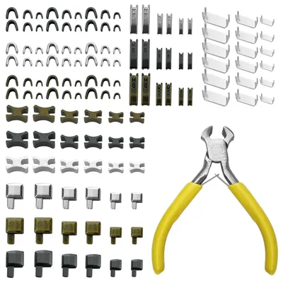 Reißverschluss-Reparaturset, 123-teilig, Metall, mit Zange