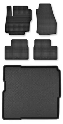 Produktbild von Gummimatten + Kofferraumwanne für Ford Grand Tourneo Connect II 2014-2022 – Schwarz, modellangepasst – Wielganizator Semi-Universal