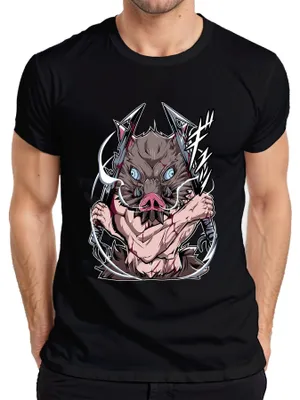 Zdjęcie produktu dla Męska koszulka z dzikiem z anime Demon Hunter Two Blades Manga Cosplay, czarny, 3XL