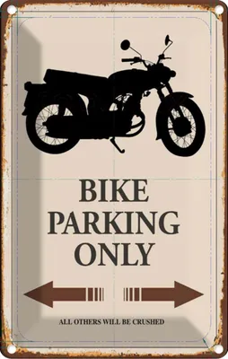 Produktbild von vianmo Blechschild 30x20 cm Bike parking only Motorrad Parkplatzschild