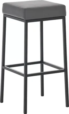 Productafbeelding van And Outdoor Match barkruk Oda - Zit hoogte 85 cm - Zonder rugleuning - Set van 1 - Ergonomisch - Barkrukken voor keuken of kantine - Vierkant - Grijs/zwart