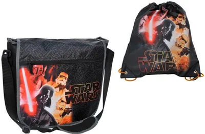 Produktbild von SCOOLSTAR  Das ultimative STAR WARS Set – Darth-Vader-Schultertasche und passender Turnbeutel für Schule, Sport und galaktische Abenteuer
