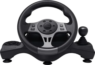 Produktbild von Trust GXT 289 Movi, Lenkrad + Pedale, Nintendo Switch, PlayStation 4, Xbox One S, Xbox One X, Xbox Series S, Xbox Series X, Schaltfläche Auswählen, Schaltfläche Start, 270°, Kabelgebunden, USB