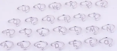 Produktbild von Ring mit Buchstaben Zirkonia 925 Sterling Silber P