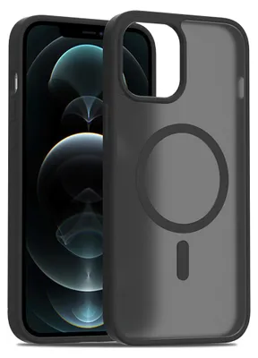 Immagine prodotto di Custodia magnetica per iPhone 11 Pro Max, compatibile con MagSafe, retro traslucido opaco, resistente agli urti Nero