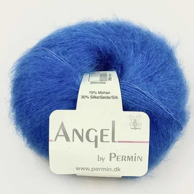 Image de Angel par Permin – Fil de luxe en mohair et soie pour enfants (70/30) (Couleur : bleu Ibiza)