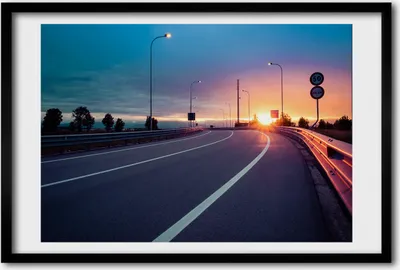 Produktbild von Bild 60x40 MDF-Rahmen, Wandkunst Autobahn