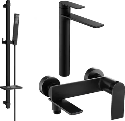 Produktbild von Mexen Zero DQ02 Badewannenset, Schwarz - 7113DQ02-70