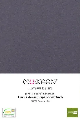 Produktbild von Jersey Spannbettlaken 90x200 - 100 x200 cm Anthrazit / Dunkelgrau - 100% Baumwolle