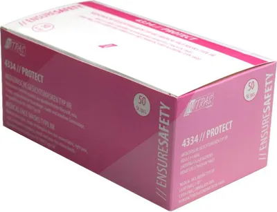 Produktbild von 500 Nitras Protect Gesichtsmasken | rosa | Typ II R | medizinischer Mundschutz