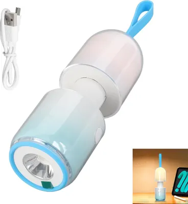 Produktbild von Wiederaufladbare Camping-Taschenlampe mit 3 Helligkeitsstufen, robustes ABS-Gehäuse – ideal für Outdoor & Stromausfälle