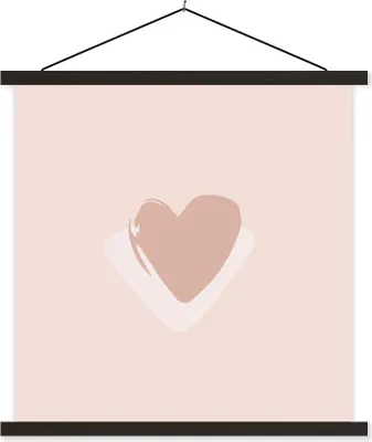 Produktbild von MuchoWow® Textilposter Sommer - Herz - Pastell 120x120 cm mit schwarzem Rahmen - Aufhängungsset