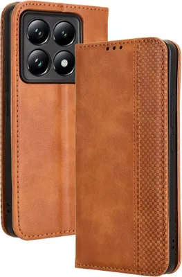 Produktbild von Xiaomi 14T Pro Hülle - Coverup Vintage Style Klapphülle - Braun
