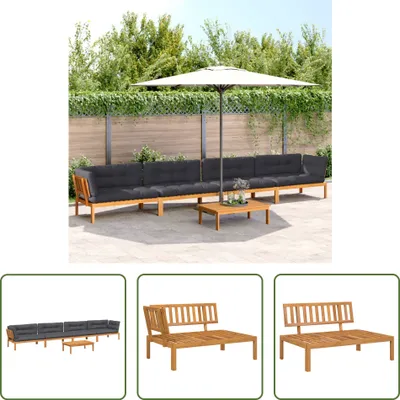 Produktbild von The Living Store 5-tlg. Garten-Sofagarnitur aus Paletten mit Kissen Akazienholz