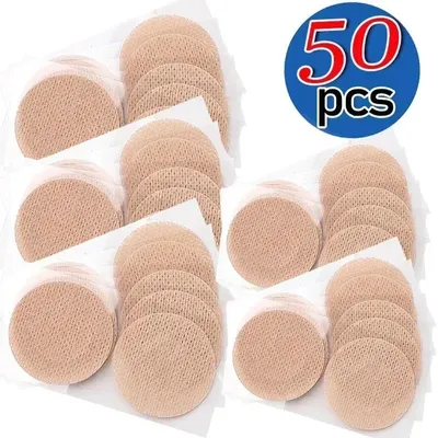 Produktbild von Selbstklebende Brustwarzenabdeckungen - Brustwarzenpads - 50 Stück - Bambusfaser - Unsichtbar - Hautfarben - Einheitsgröße