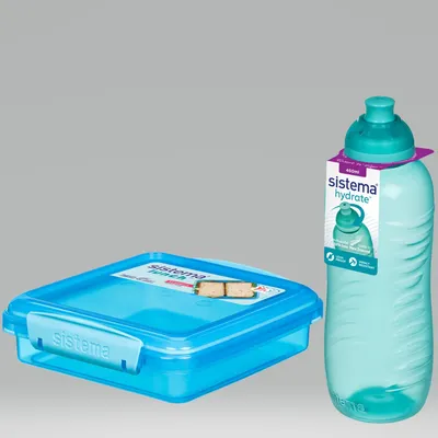 Produktbild von Sistema Sandwich Box 450 ml + Twist’n Sip 460 ml Blue