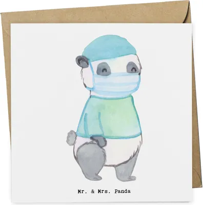 Produktbild von Mr. & Mrs. Panda Grußkarte Chirurg Herz - Weiß - Geschenk, Arzt, Krankenhaus, OP, Mediziner, Klappkarte, Glückwunschkarte, krank, Krankehaus, faltkarte, doppelkarte
